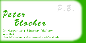 peter blocher business card